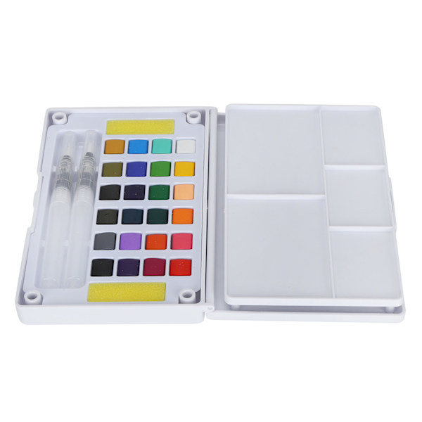 Vattenfärg Pigment Bärbar Ljus Färg Nybörjare Konstnär Vattenfärg Målarset med Penna 24 Färger