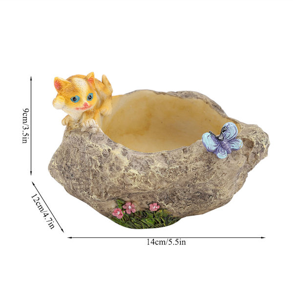 Miniatyyrinen hartsipiirros eläinruukku koriste pöytä mehikasvi ruukku koriste kissa
