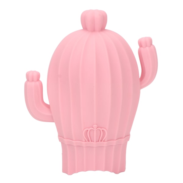 Varmvattenflaska i silikon, varm och kall kompress, smärtlindrande, explosionssäker, söt kaktusform, varmvattenpåse 500 ml, rosa