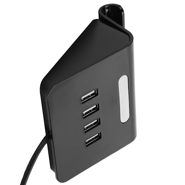 4-portars USB-hubb splitter strömadapter med telefonhållare för Android/IOS mobiltelefon bärbar dator svart
