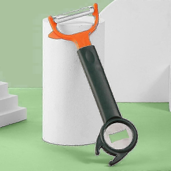 3-i-1 Frugt- og Grøntsagsskræller Rustfrit Stål Multipurpose Flaskeåbner Grøn1072