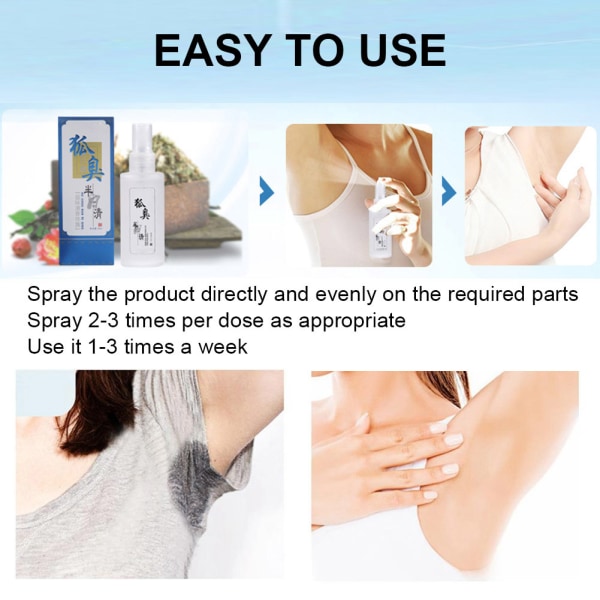 55ml Body Deodorant Spray Antiperspirant Vatten Underarmarna Borttagning av dålig lukt på kroppen