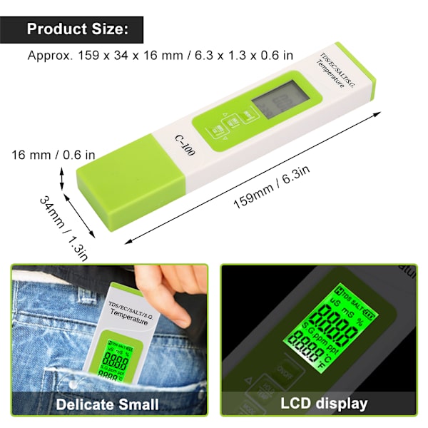 5 i 1 Salinity TDS EC Seawater Tester