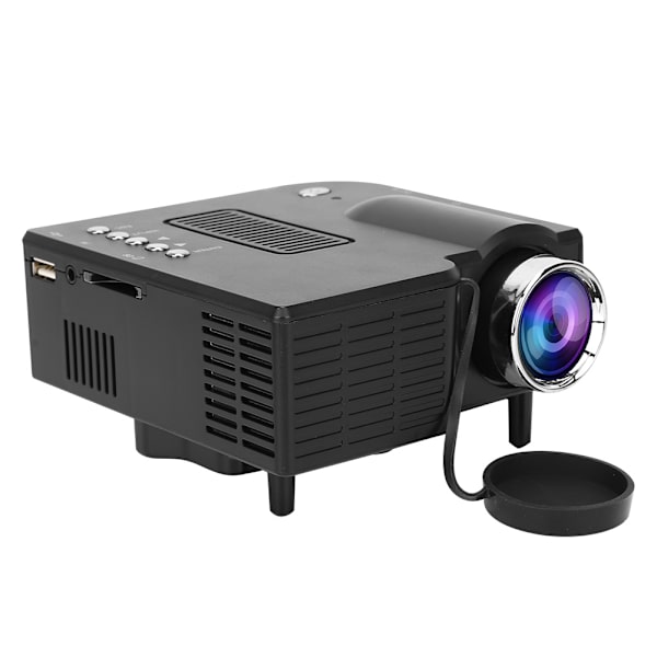 Mini LED-projektor YG260 Svart Inbyggd Högtalare med Multifunktionsgränssnitt till Dator Telefon 110-240VUS