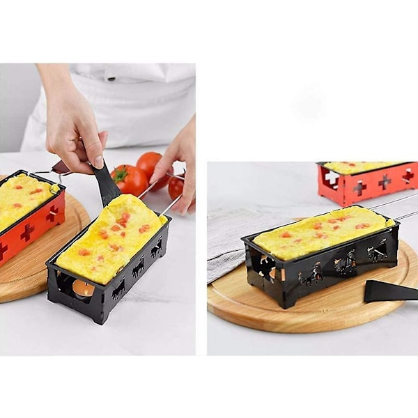 Mini Raclette Set, Portabel Non-Stick Ost Raclette Rotaster Kompakt Spis Bakplåt Set Kök Hem Grillverktyg