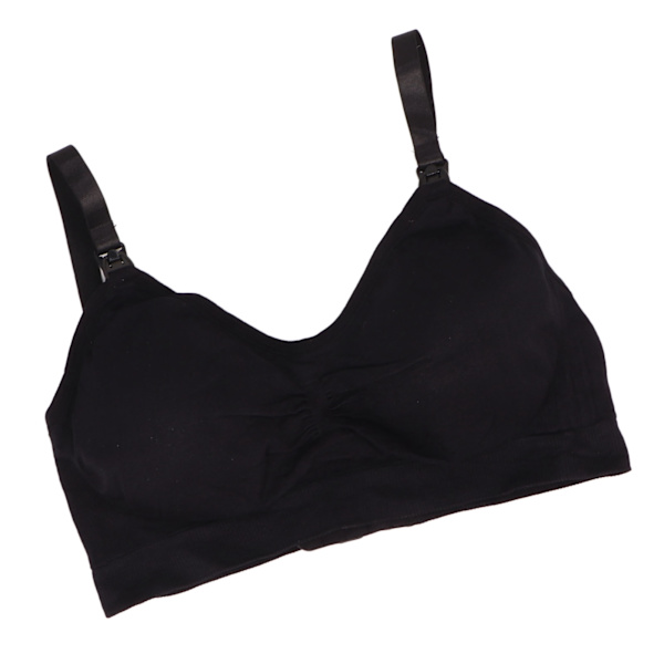 Svart amme-BH håndfri 3 bryst nylon amme-BH med justerbare skulderstropper for hjem XXL