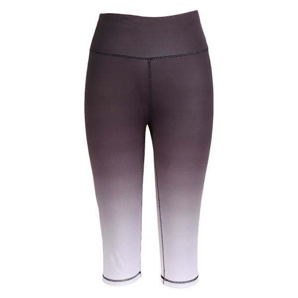 Kvinder Højtaljede Yogabukser Gradient Sort Balde Løfter Ben Slankende Fitness Tight Cropped BukserL