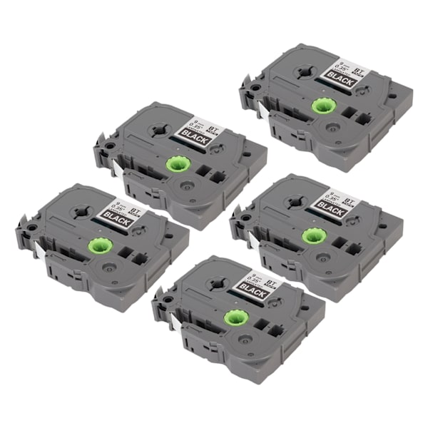 5 kpl tarranauha 9 mm laminoitu vedenpitävä väripitävä multi tarranauha PT D210 PT D200 PT H110 PT D400 valkoinen mustalla Bze 325