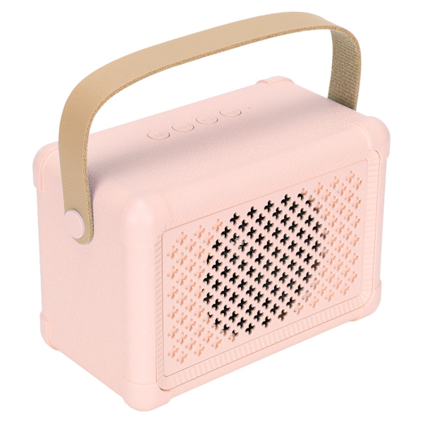 Retro Bluetooth-kaiutin HiFi-basso, alhainen energiankulutus, nopea siirto, monitoiminen vintage-langaton kaiutin, vaaleanpunainen