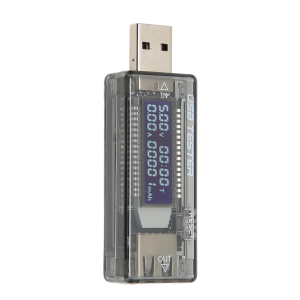 USB-opladermåler LCD-skærm Transparent bærbar strømspændingstester 3,5‑20V 0‑3,3A