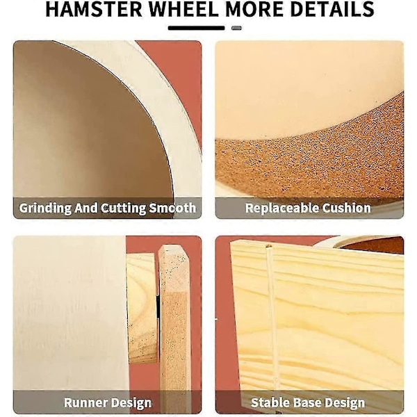 Hamsterhjul, Hamsterhjul Ljuddämpare Trä Hamsterhjul Gerbil Chinchillahjul Litet Gnagarehjul (s)