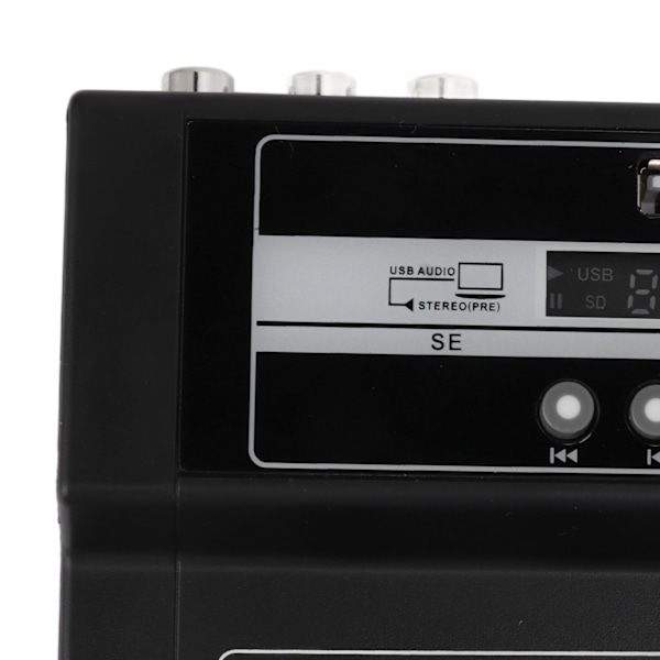 F8 Mixer Utomhus Karaoke Mikrofon Med Bluetooth Inspelning Svart Hemma Mixer 100‑240V EU-kontakt