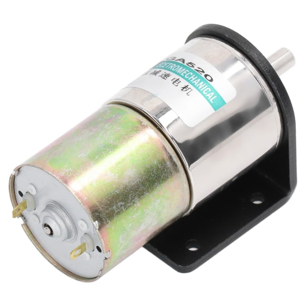 DC-snäckväxelmotor, mikroborstad, självlåsande, industriell elmotor i aluminiumlegering, 12 V, 10 W, med hållare, 0–50 varv/min