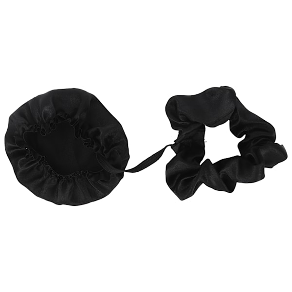 Drikkedeksel Scrunchie Set Vanntett Pulverforebygging Drikkebeskytter Deksel Scrunchie for Kopp Glass Svart