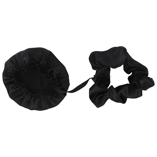 Drikkeovertræk Scrunchie Sæt Vandtæt Pulverforebyggelse Drikkebeskytter Overtræk Scrunchie til Kop Glas Sort