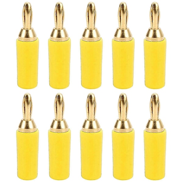 10 KPL J.10007 2,5 mm Messinki Banaaniliitin Kullattu Banaaniliitin Instrumentti Testiliitin Keltainen