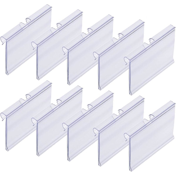 Gjennomsiktig prislappholdersett - 30 stykker, 42 x 60 mm etikettstørrelse, for T-kroker