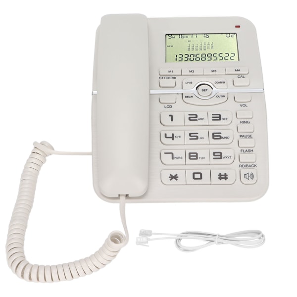 KXT2028CID Desktop-telefon med ledning 4 grupper af hurtigopkaldsfunktioner Fastnettelefon med ledning til kontorhoteller (hvid)