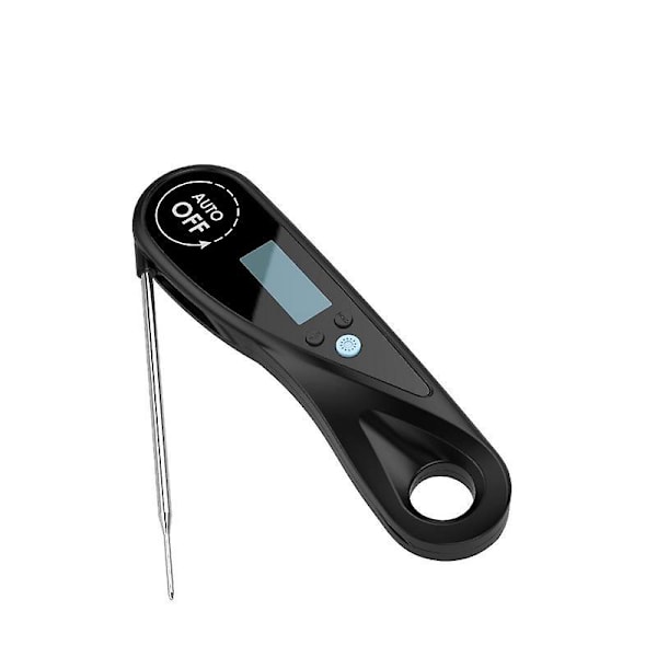 Omedelbar läs kökstermometer med LCD-skärm med bakgrundsbelysning och vikbar sond för matlagning, kött, BBQ, biff