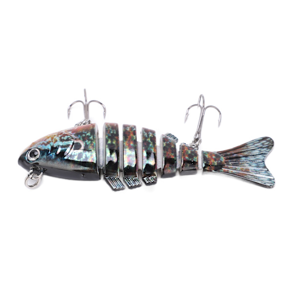 Flerleddet Swimbait Multi Sektions Fiskeri Hard Bait med 2 Kroge til Bas Ørred Ferskvand Saltvand2#