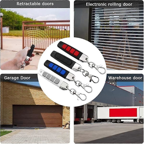 Gate Fjernbetjening Duplikator, 4 stk 433 MHz Elektriske Portåbnere kompatible med Automatiske Skydedøre Elec