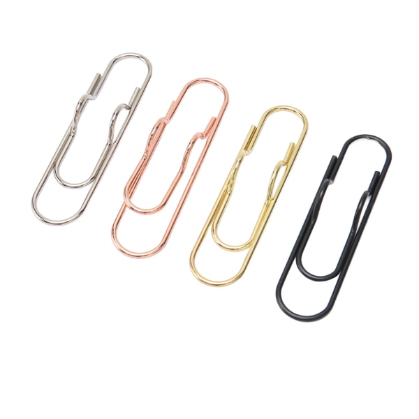 40 st Svart Silver Guld Rose Färger Penna Klämformad Fancy Cute Planner Clips Sidmarkör Bokmärke Clips