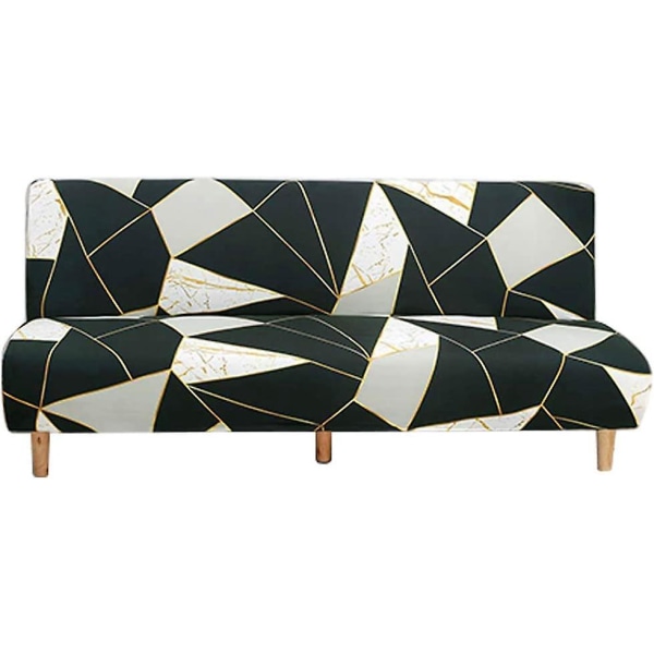 Joustava käsivarreton 3 istuttava sohvan cover - geometrinen kuviointi, liukumaton, universal taitettava sohvasuoja - 190-210 cm - värilohko
