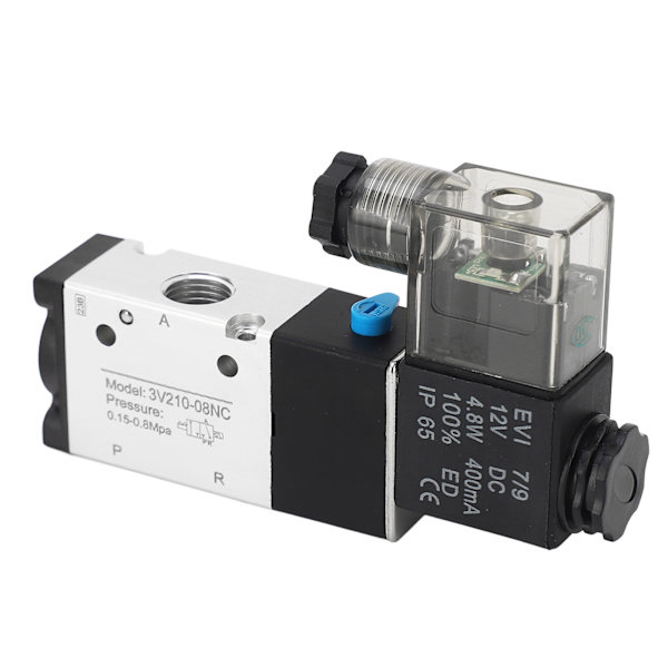 1/4in NPT Pneumatisk Magnetventil 2 Position 3 Vägs IP65 Luftdriven Magnetventil DC12V