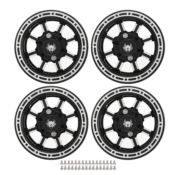 1,9 tommer RC hjulnav Tyngdekraftsreducerende CNC aluminiumlegering 1,9 tommer RC hjulnav til Axial SCX10 sølv