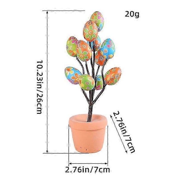 Påsk Simulation Ägg Krukväxter Tecknade Tryckta Ägg Påsk Skrivbordsdekoration Ornament N3-25 stor blomstil