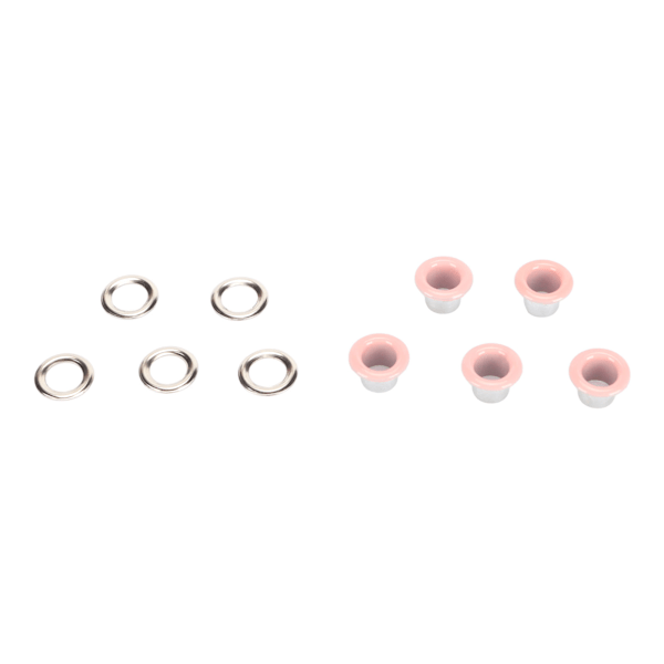 500 set Grommet Kit 6 mm Rund Robust Koppar Vibrerande färg Bred applikationsöglesats för läderkläder Tyg Rosa