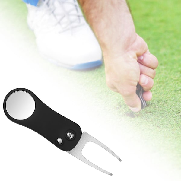 Blå rustfritt stål bærbar sammenleggbar puttinggrønn gaffel med merkeposisjon - Outdoor Divot Tool
