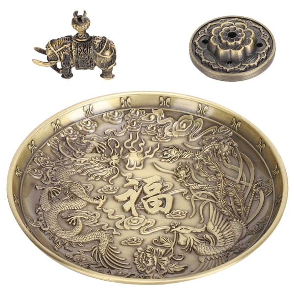 Røkelsesholder Dragon Phoenix Plate Pinnebrenner Lotus Elephant Stand Hjemmegudstjeneste