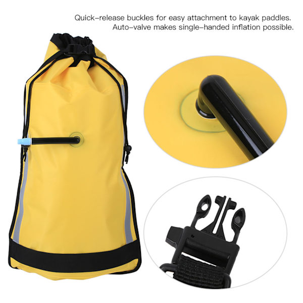 Nylon Rescue Oppustelig Paddle Float Flydetaske til Kano Kajak Seayak