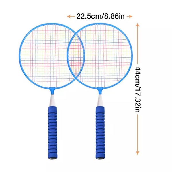 Badminton Rackets Set Bærbare Badminton Rackets med 2 Shuttlecocks og Bæreveske for Barn