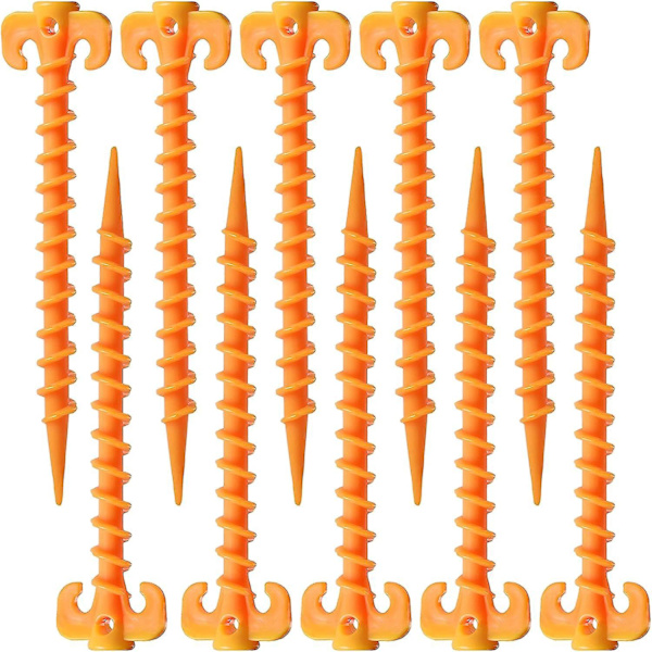 Kvalitets PP plastiksøm - teltpløkker til udendørs camping, strand, jungle og mudder - gul (25,3 cm x 5 cm)