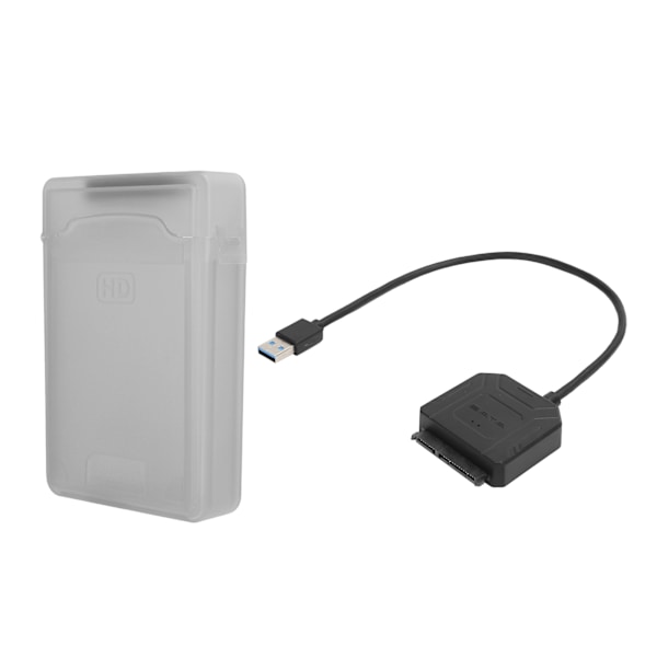 Kovakeaselevyn sovitinkaapelin HDD/SSD-muunninjohto virtalähteellä ja kotelolla EU-pistoke 100-240V Harmaa