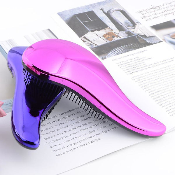 Detangler Hårbørste - Til Voksne & Børn - Naturligt, Krøllet, Glat Hår - Vådt eller Tørt - 2 Pak (1 Pink + 1 Blå)