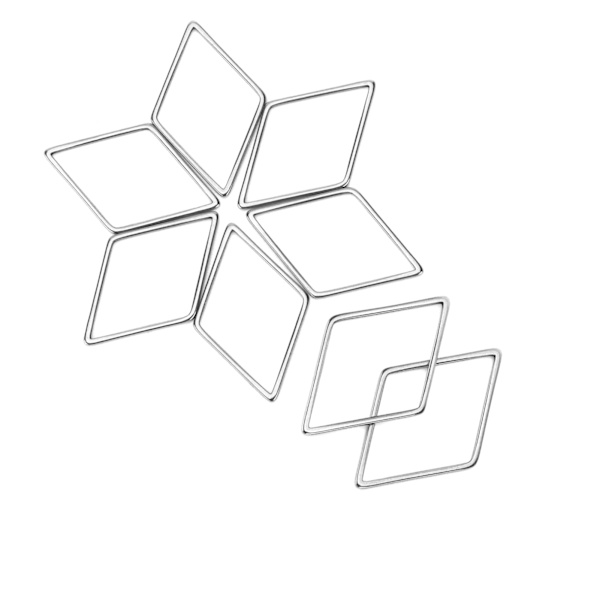 30 st örhängen-kontakter DIY geometriska rombformade ihåliga rostfria hängetillbehör för prydnader hantverk