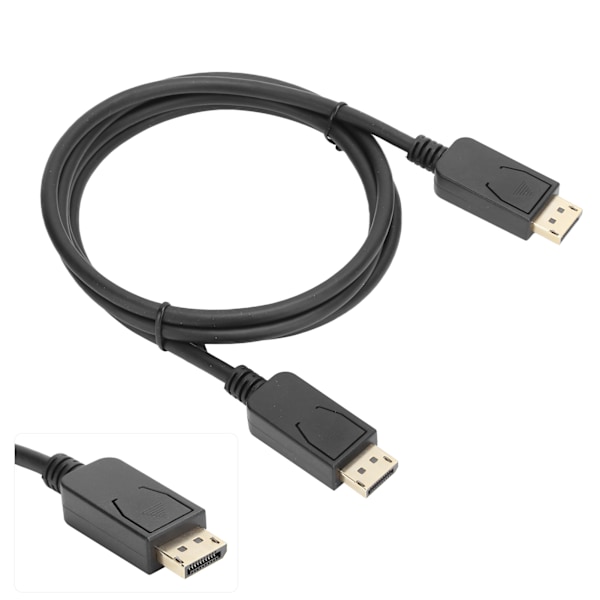 DP till DP-kabel Svart ABS-material Version 1.2 för datorskärmskonverter 4k 60hz 1,5 meter