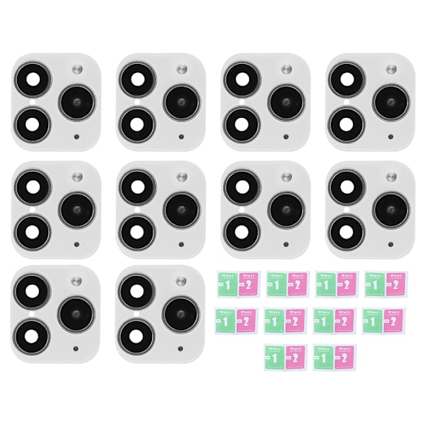 10 stk. kamera klistermærke linse cover skift falsk beskyttelsesfilm til IOS 11 til IOS X/xr/xs MaxSilver