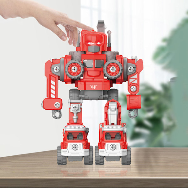 5 i 1 DIY Demontering Konstruktion Fordon Robot Leksak för Barn Grävmaskin Leksak för Pojkar Flickor Jul Födelsedagspresent