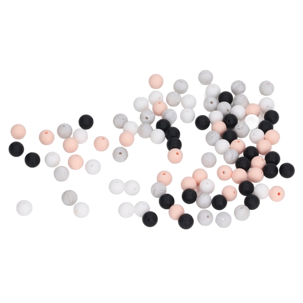 100 stk 9 mm silikonperler DIY runde flere farger Silikon løse perler for halskjeder Babyleker Type C