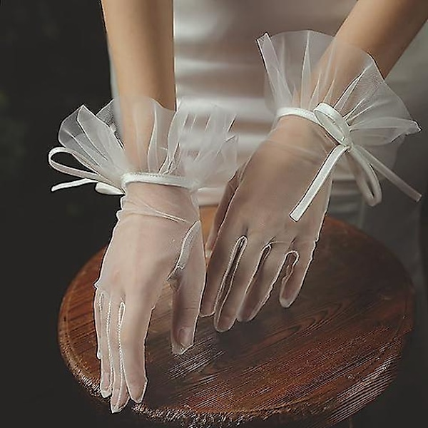 Brudekjole Ruffled Håndleddslange for Kvinner Bryllup Kveldsfest