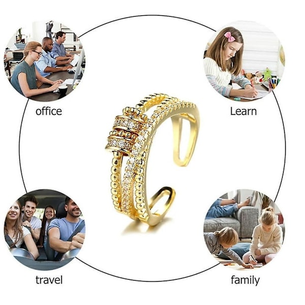 Justerbar Öppen Twist Ångest Ring för Kvinnor