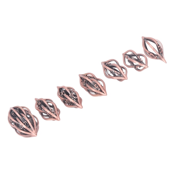 7-osainen ontto metalli noppasetti Retro Exquisite Polyhedral Dice Roolipelaaminen Pöytäpeli Tarvikkeet Lahja Punainen Kupari
