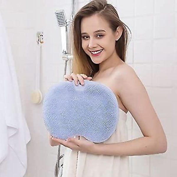 Halkfri Silikon Ryggmassage Matta, Massagerengörare med Halkfria Sugkoppar, Exfolierande Ryggmassage - Rengör, Exfolierar, Masserar Din Rygg (B