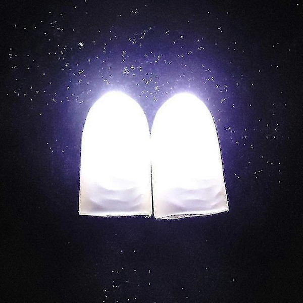 2 st Party Lysande Glöd Tummar Ljus LED Blinkande Fingrar Ljus Magiska Trick Rekvisita Zekai Vitt Ljus