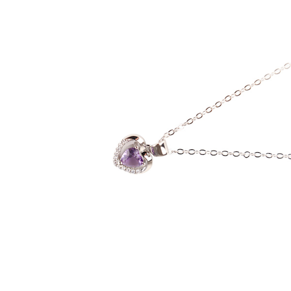 Halsband med hjärta, 45 cm långt, i tutenag, elegant stil, utsökt design, damhalsband för resor, fester, födelsedagar