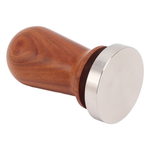 Kaffe Tamper med flad rustfrit stål base træhåndtag Kaffe Pulver Press Tamping Værktøj 58mm / 2.3in